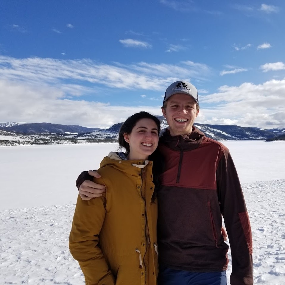 Me and my girlfriend, Chloé, on our way to ski at Vail